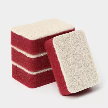 Губка для посуды с ионами серебра raccoon, 4 шт, 9,56,53 см