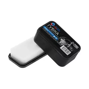 Губка для ухода за пластиком grand caratt глянцевый блеск, с пропиткой