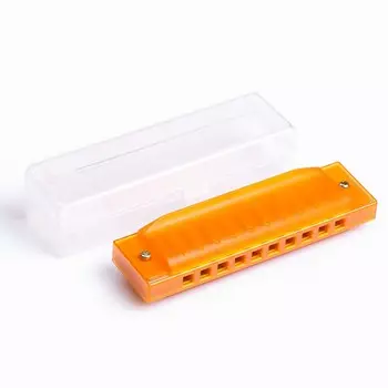 Губная гармошка music life, диатоническая, 10 отверстий, c-major, с футляром, оранжевая