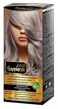 Hair Happiness Крем-краска для волос аммиачная №9.1 пепельный блондин