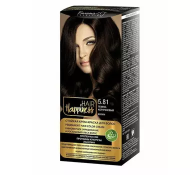 Hair Happiness Крем-краска для волос аммиачная №5.81 темно-коричневый