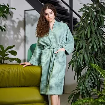 Халат вафельный удлиненный