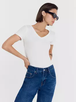 Хлопковая облегающая футболка