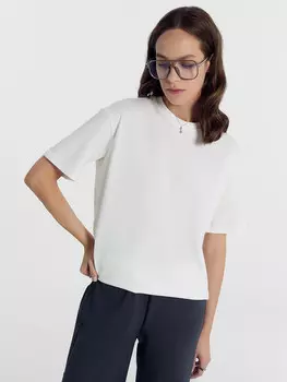 Хлопковая свободная футболка белого цвета