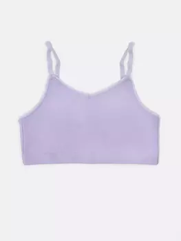 Хлопковое бюстье в рубчик лавандового цвета для девочек
