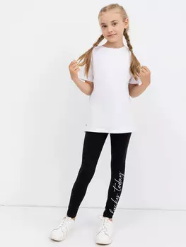 Хлопковые легинсы в черном цвете для девочек