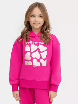 Худи для девочек в розовом цвете с печатью