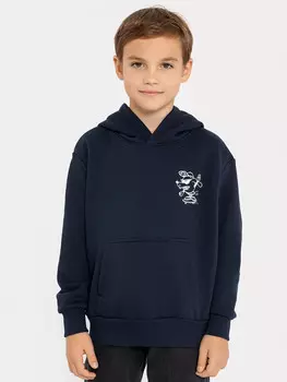 Худи для мальчиков темно-синее с печатью