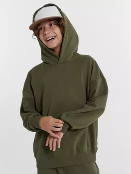 Худи для мальчиков в цвете серый хаки