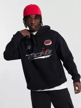 Худи мужское черное с принтом