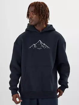 Худи мужское черное с принтом