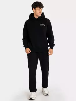 Худи мужское в черном цвете с принтом