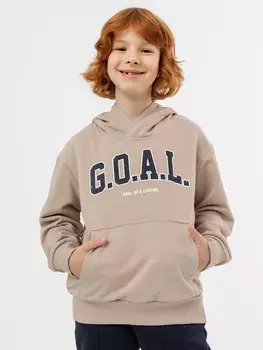 Худи песочного цвета с карманом-кенгуру для мальчиков
