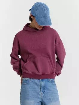 Худи женское фиолетовое с обработкой эйсид