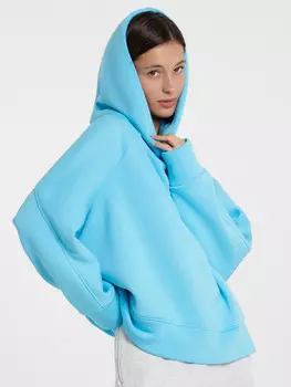 Худи женское в бирюзово-голубом цвете