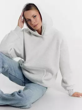 Худи женское в меланжево-сером цвете