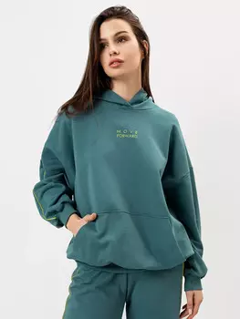 Худи женское в зеленом цвете с печатью