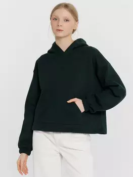 Худи женское зеленое укороченное