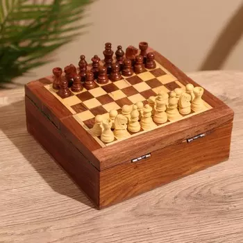 Игра настольная 2 в 1, шахматы, бэкгэммон, 15.515.55 см, дерево шишам