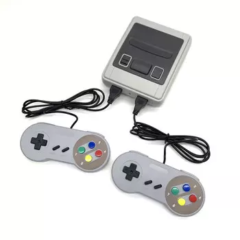 Игровая приставка 620 sfc, 620 игр, av кабель, 2 проводных джойстика, серая