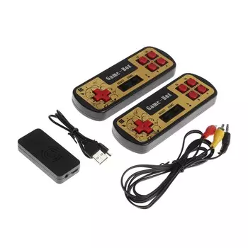 Игровая приставка xf-016, 620 игр, av кабель, 2 беспроводных джойстика, черная