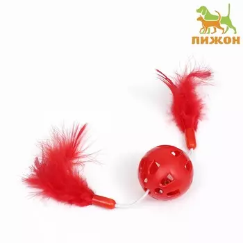 Игрушка для кошек с бубенчиком и перьями