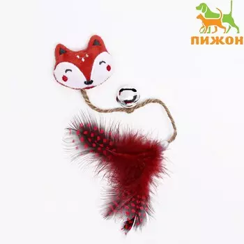 Игрушка для кошек с кошачьей мятой и перьями