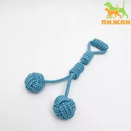 Игрушка канатная с ручкой и мячами