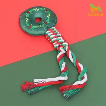 Новый год. игрушка пищащая, мягкая для собак