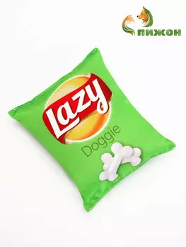 Игрушка текстильная для собак lazy, 1417 см, зеленая