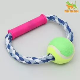 Игрушка тренировочная канатная с ручкой