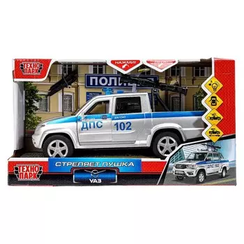 Инерционный транспорт с функциями "свет" или звук" UAZ, Технопарк PICKUP-22PLPOL-CANSR