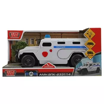 Инерционный транспорт с функциями "свет" или звук" Технопарк TIGRBLACK-22PLPOL-WH