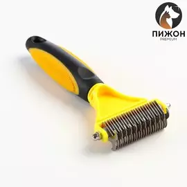 Инструмент для стриппинга двухсторонний с частые зубцы, 2312 см, черно-желтый
