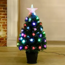 Ёлка фиброоптическая 60 см шарик, d нижнего яруса 36 см, 55 веток