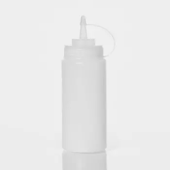 Бутылка для соуса, 450 мл, 6.519.5 см, пластик, белое