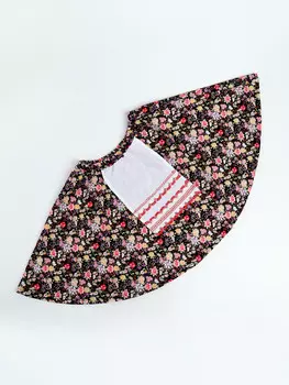 Юбка русская народная в цветочек с фартуком, р-р 32