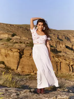 Юбка женская белая с бантиками