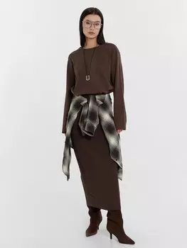 Юбка женская коричневая миди