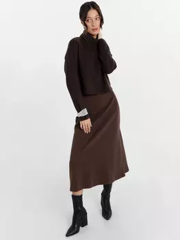 Юбка женская миди коричневая