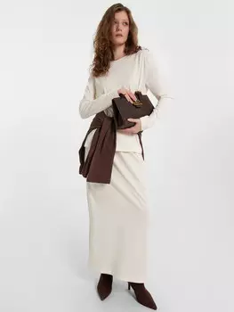 Юбка женская миди кремовая