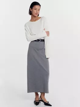 Юбка женская миди серая