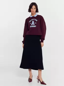 Юбка женская миди в черном цвете