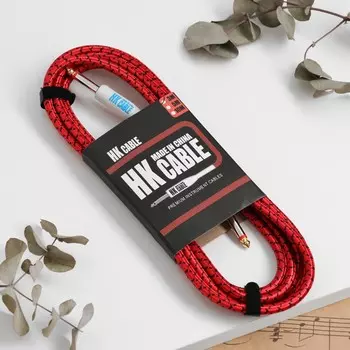 Кабель инструментальный music life, 3 метра, штекер 6,5 мм, красный