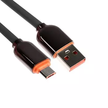 Кабель microusb - usb, 2.4 a, оплетка pvc, 1 метр, серый
