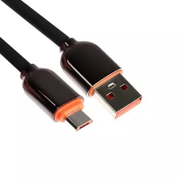 Кабель microusb - usb, 2.4 a, оплетка pvc, 1 м, черный