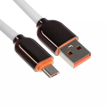 Кабель microusb - usb, 2.4 a, оплетка pvc, 1 м, белый