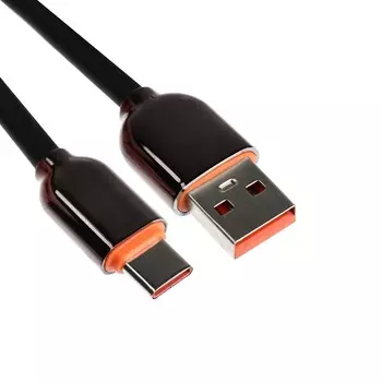 Кабель type-c - usb, 6 a, оплетка pvc, 1 метр, черный