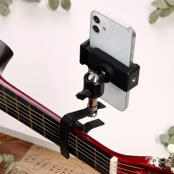 Каподастр для гитары music life, с держателем телефона