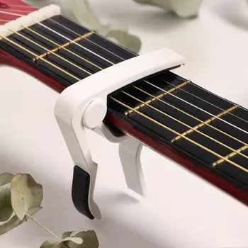 Каподастр гитарный music life, зажим для струн, белый